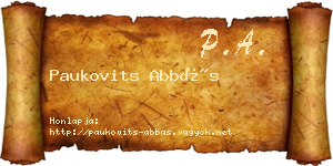 Paukovits Abbás névjegykártya